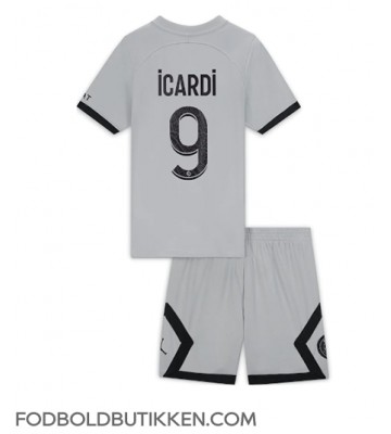 Paris Saint-Germain Mauro Icardi #9 Udebanetrøje Børn 2022-23 Kortærmet (+ Korte bukser)